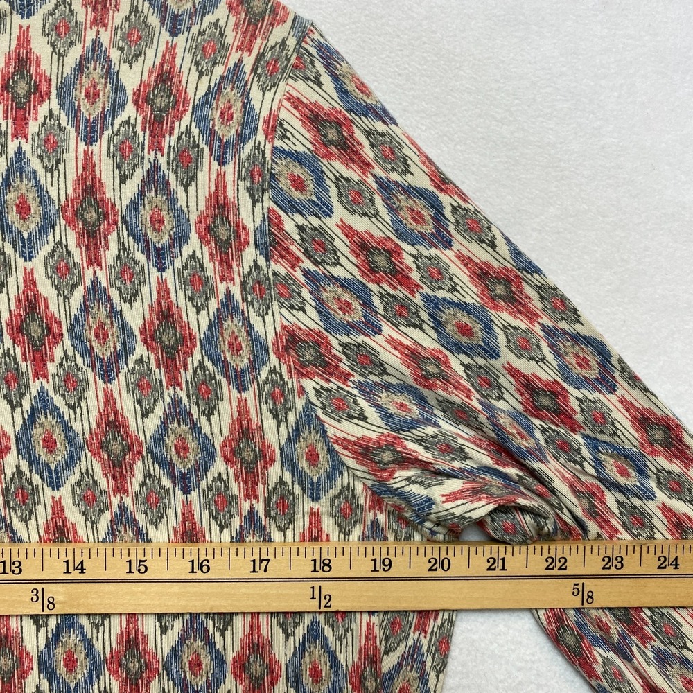 J. Jill Top Womens Medium Multicolor Long Sleeve Supima Tunic Geometric - Picture 8 of 10